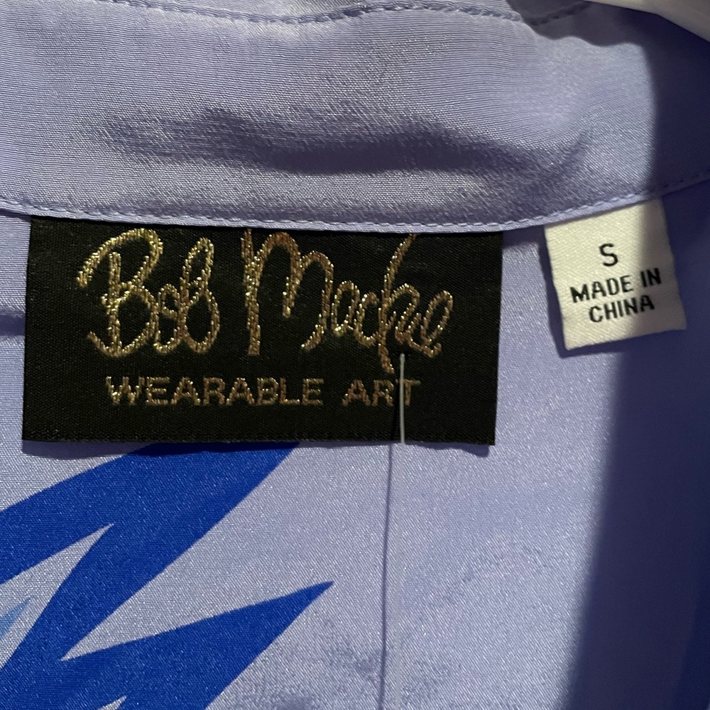 Bob Mackie Blue Button Down Shirt S - Picture 4 of 6